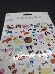 Puppies And Dogs THE PAPER STUDIO STICKERS SILVER OUTLINED MULTICOLOR CATS 68pcs