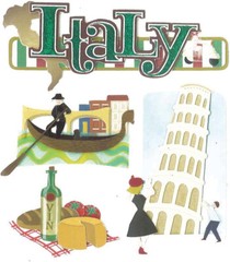 Jolee’s Boutique Dimensional Stickers ~ Italy Leaning Tower of Pisa Wine Cheese