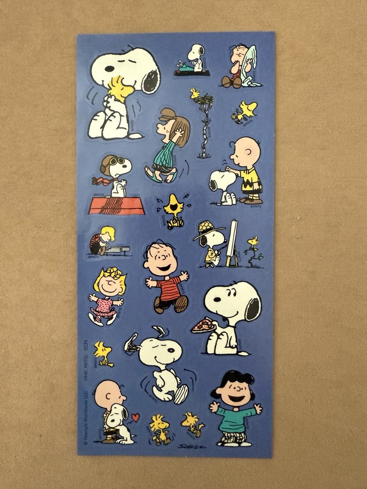 Peanuts Snoopy Character Friends Sticker Sheet Stickers Woodstock Charlie Lucy