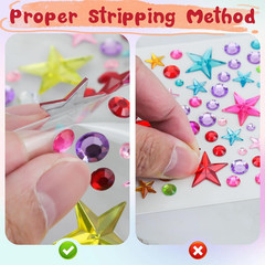 3269PCS Rhinestone Gem Stickers, 12 Sheets Self-Adhesive Glitter Jewels for Craf