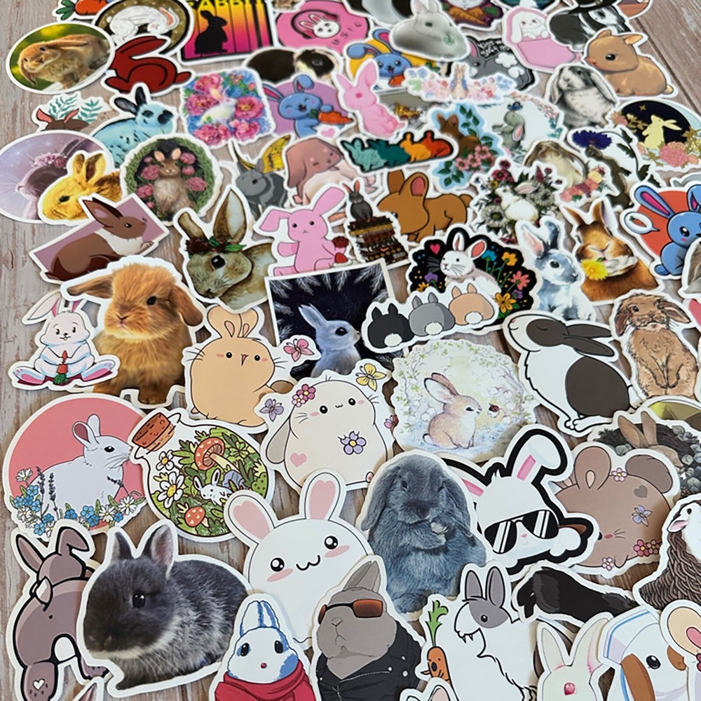 20 BUNNY cute stickers Rabbit, animals bunny lover, water bottle, computer decal
