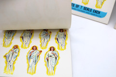 Vintage Stickers Die Cut Seals 5 SETS (676 total Stamps ) Jesus Angels Squirrels