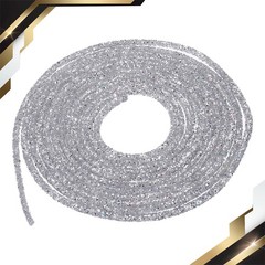 5 Yards 6mm Glitter Sequins Rope Sequins Rhinestone Cord Gray Silver