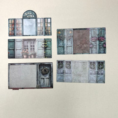 Window Door Stickers Fold Out Junk Journal Collage Scrapbooking