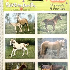 Vintage Stickety-Doo-Da Sticker Hallmark Horses Lot 6 Packs NEW