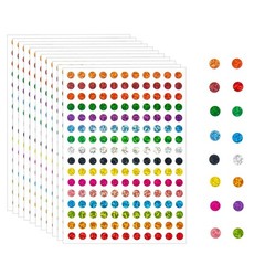 20 Sheets Color Coding Labels – Laser Shiny Sparkle Circle Dot Stickers, 1/4″…
