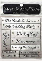DieCuts With A View METALLIC WORD ACCENTS – WEDDING – 10 pcs