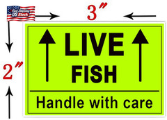 Remarkable Live Fish Stickers Shipping Labels, 2 X 3 Inch Fluorescent Green Plea