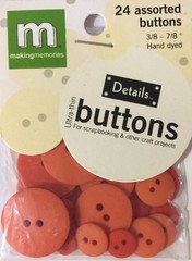 ORANGE CIRCLE ULTRA-THIN BUTTONS(24pc)Making Memories•Asst. Sizes 3/8″-7/8″