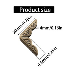 100 Pcs 20mm Bronze Metal Book Corner Protectors Vintage Photo Corner Protector
