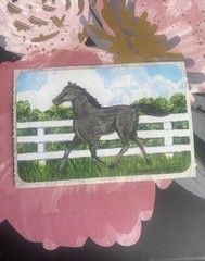 SmileMakers Illustrated Black Horse Sticker Mod 2×4 Inches