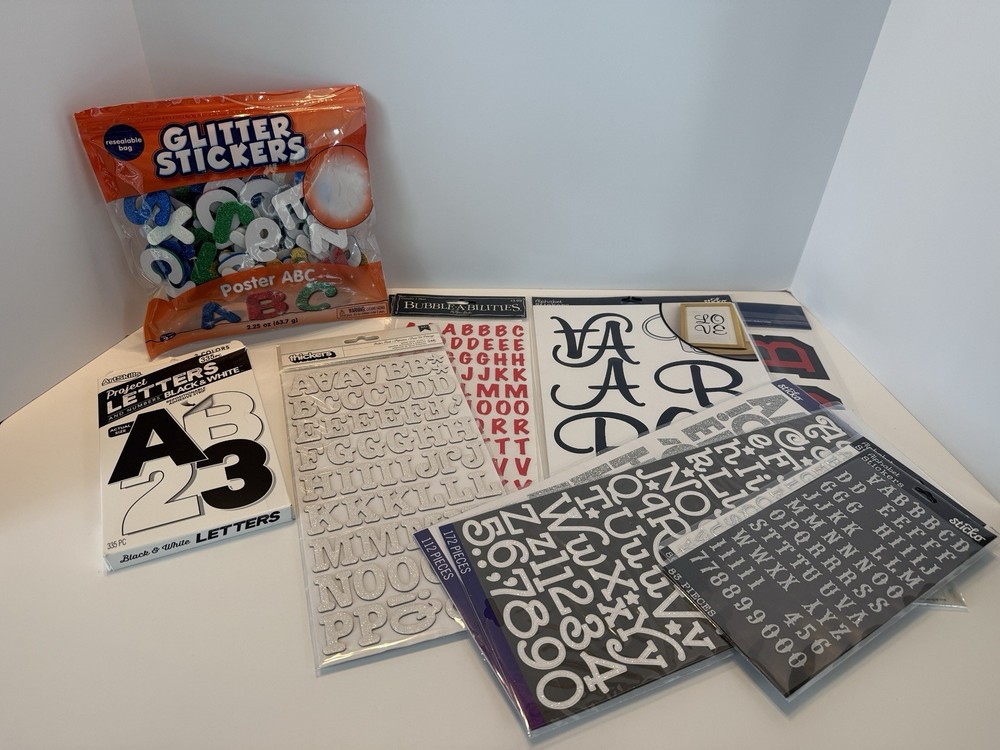 Craft Alphabet Stickers Letters Huge Lot Black Red White And More