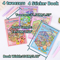 4 Sticker Books, 32 Sets DIY 3D Sticker Scene , Design Your Own Houses, Building