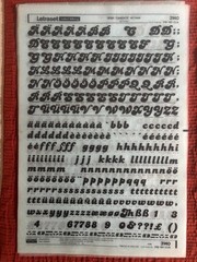 Three Letraset INSTANT LETTERING Transfer 60pt & 72pt Candice Inline nice 1
