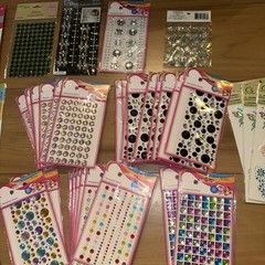 Lot Of 60 New Gemstone Rhinestone Jewel Stickers Crafts Self Adhesive Stick on