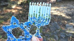 Pack of 2 – 3″ Jewish Star of David & Menorah Stickers VINYL STICKERS 3 inches