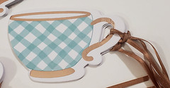 CELEBRATE IT Vintage Blush PARTY GIFT TAGS with Ribbon – TEA CUP – 10 pcs