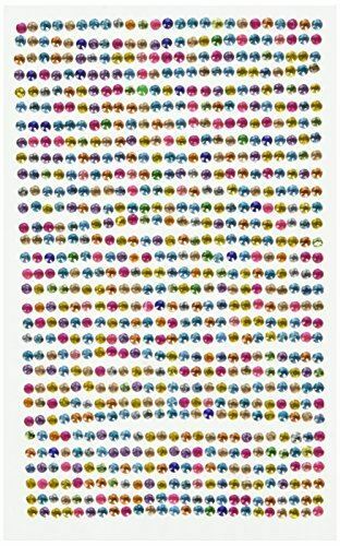 Wrapables 750 Piece Adhesive Rhinestone Crystal Diamond Sticker, 3mm, Multicolor