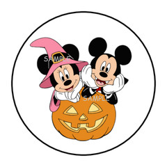 MINNIE & MICKEY MOUSE HALLOWEEN ENVELOPE SEALS STICKERS LABELS 1.5″ (30) DISNEY