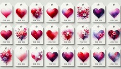 Set Of Love Valentines Embellishments Junk Journal Scrapbook PICK A SET