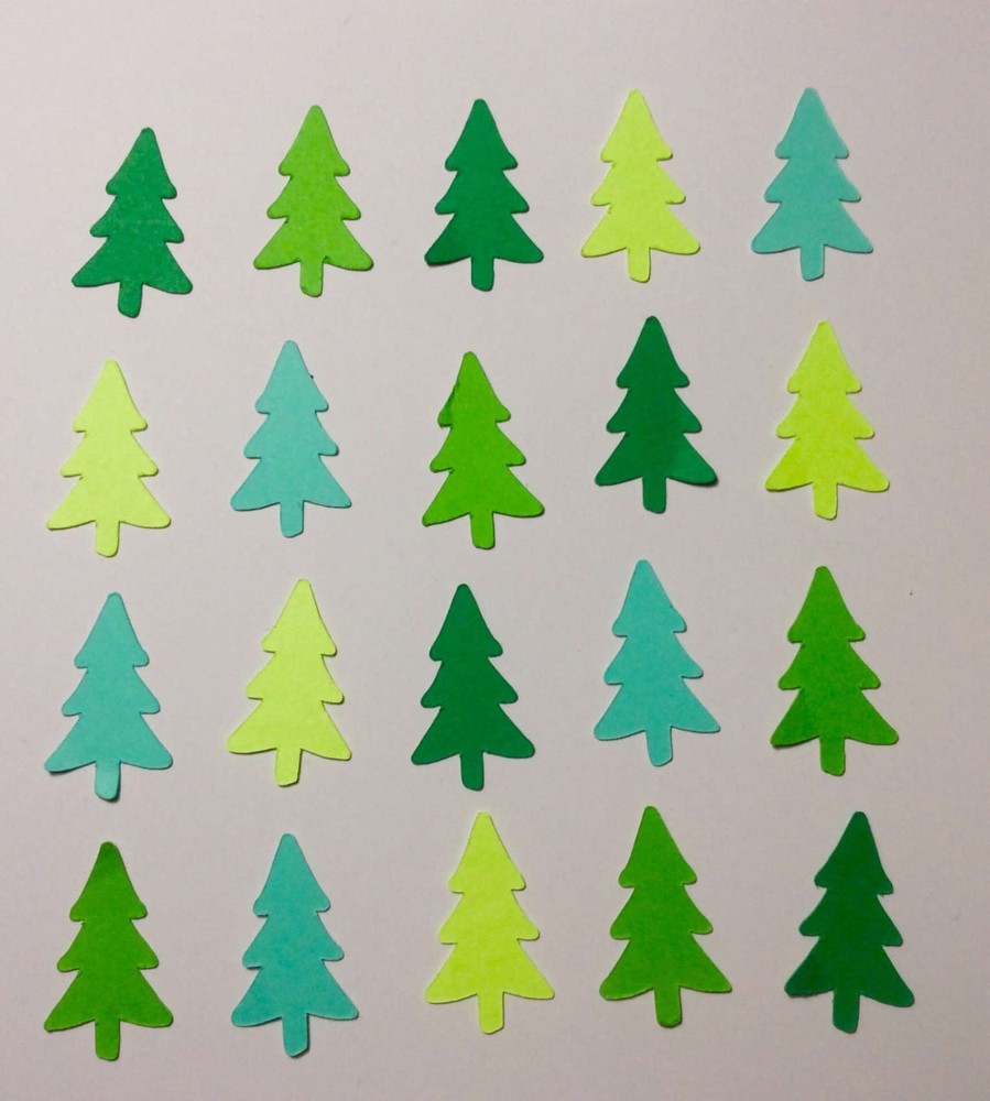 Christmas Tree Pine Tree Confetti Lot of 150 Die Cuts Scrapbook, Embellishments