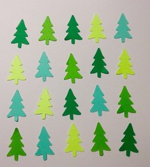 Christmas Tree Pine Tree Confetti Lot of 150 Die Cuts Scrapbook, Embellishments