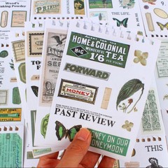 488PCS Vintage Scrapbook Stickers, 50 Sheets Precut Washi Stickers for Journali
