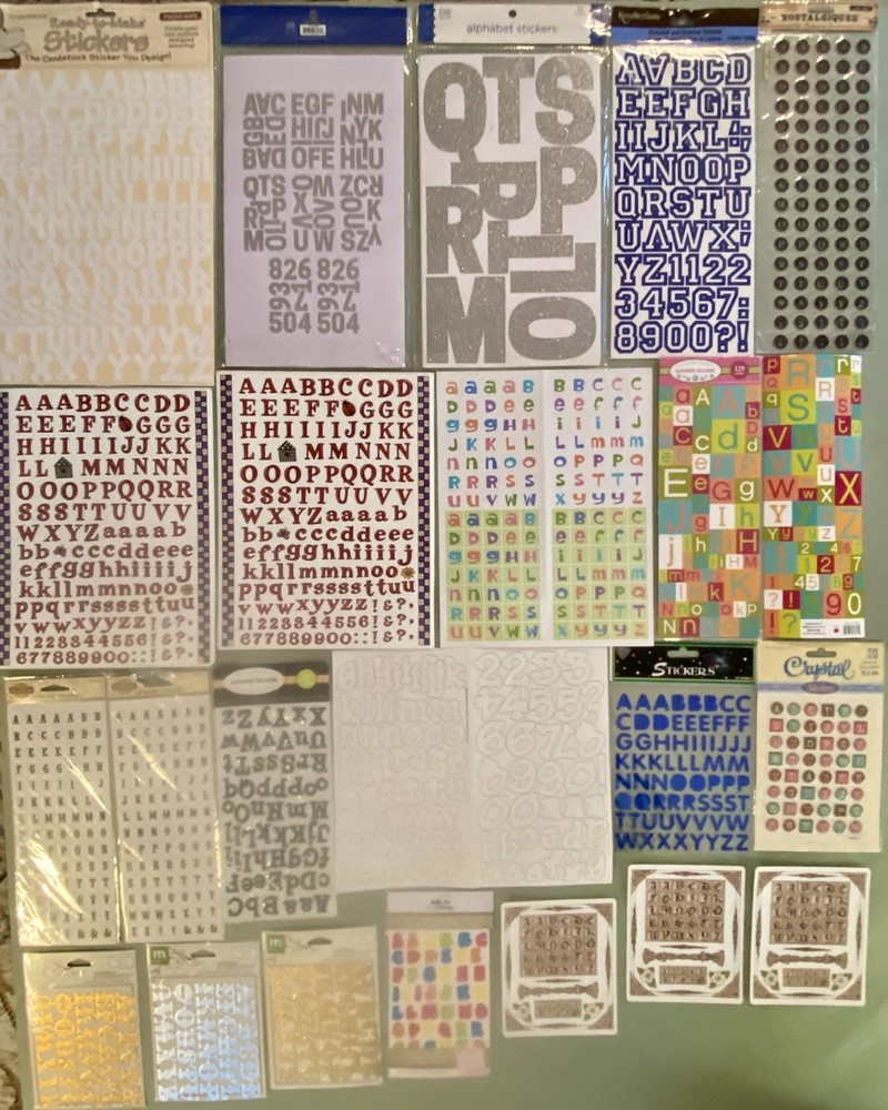 DE-STASH Alphabet Stickers! 35+ Sheets! Sticko, Recollections, Joy Marie, Etc