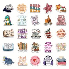 10pcs Book Lovers Vinyl Decal Stickers- Scrapbooking Journaling Diary