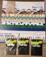 Mustache Scrapbook Paper Stickers Embellishments Lot Details in the Description