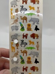Vintage Sandylion Kromekote Zoo Jungle Safari Wild Animals Mini Stickers