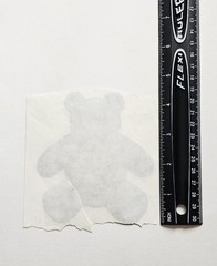 Vtg Large Fuzzy Sticker 4.5″ Dark Brown Bear Red Heart Personal Expressions