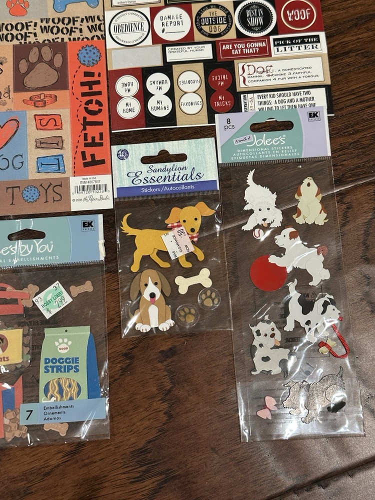 Lot Of 8 Dog Puppy Animal Pet Jolee’s Dimensional Stickers
