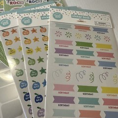 NEW Lot Of 12 Sticker Books Mixed Scratch Off Birthday Teacher Scrapbook Sheets