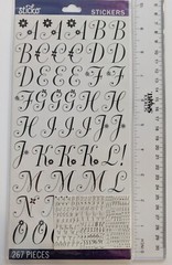 Black Dorchester Medium Alphabet Letters & Numbers Scrapbooking Stickers Sticko