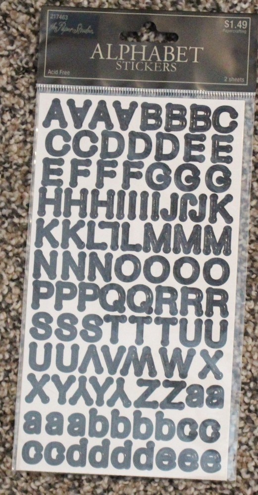 New Paper Studio alphabet scrapbook stickers Black DOT 2 sheets