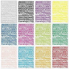 1512 Alphabet Stickers 12 Sheets Alphabet Stickers Vinyl Self-Adhesive Number Al