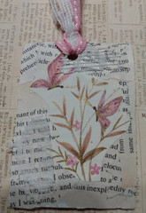 Six OOAK Junk Journal Double Sided Hang Tags Ephemera Scrapbooking VTG Handmade