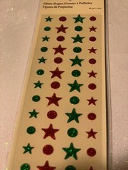 RECOLLECTIONS 3D STICKERS CHRISTMAS GREEN RED STARS DOTS ACRYLIC STICKERS
