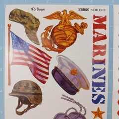 4 Marines Patriotic Stickers U.S. Military USMC Scrapbooking Journal Collage NRN