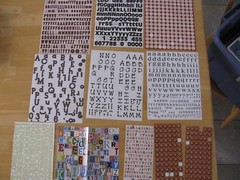 Alphabet Stickers Numbers and Punctuation 11 Partially Used Sheets