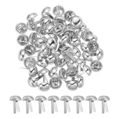 120Pcs Brads Paper Fasteners, 18×24 mm Metal Round Head Split Pins, Silver Tone