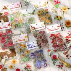 Nature Flower Tulip Plant PET Stickers Journal Label Scrapbook Decorative Crafts