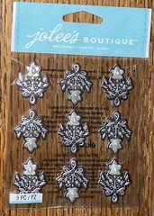 RARE JOLEES Wedding Ornaments REPEATS FLEUR DI LIS Flourish Flowers 3D Stickers