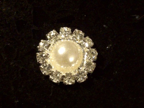 CraftbuddyUS 14mm Pearl & Diamante Wedding Card Crystal Rhinestone Topper Gems