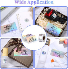 1120Pcs Thank You Stickers and Cards Set for Supporting My Small Holographic