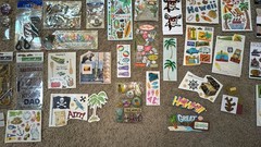 Lot of 55+ Pop Up Stickers, Rubbing, Flat Scrapbooking Travel, Food, Pirates