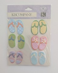 Flip Flops Beach Pool Summer Scrapbooking Stickers by K&Company