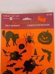 Vtg Forget Me Not AGC Halloween Stickers Pumpkins Cats Spiders Witch Bats NOS