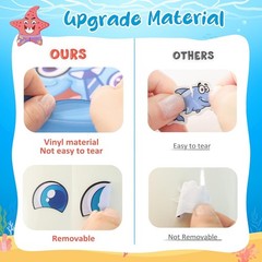 Ocean Stickers for Kids – 48 Sheets Make a Face Summer Stickers